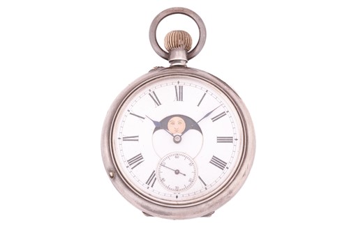 Lot 254 - A Moonphase Calender open-face pocket watch...