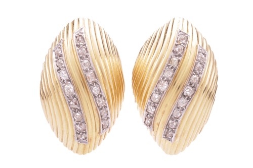 Lot 132 - A pair of earrings set with old-cut diamonds,...