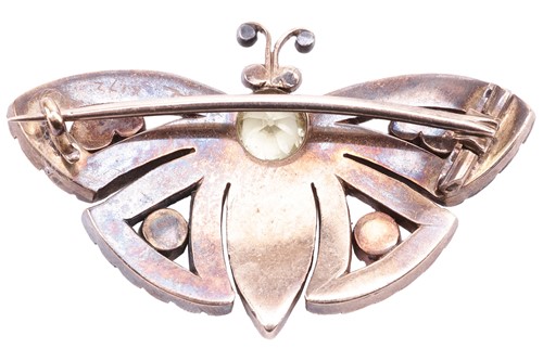 Lot 6 - A late Victorian gem-set butterfly brooch,...