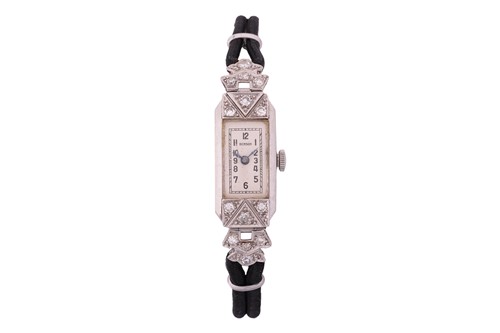 Lot 126 - A Benson Platinum cocktail watch, featuring a...