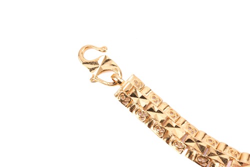 Lot 55 - A fancy link bracelet, with rectangular...