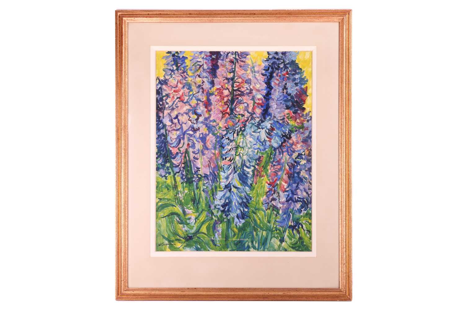 Lot 98 - Sir Jacob Epstein (1880 - 1959), Delphiniums,...