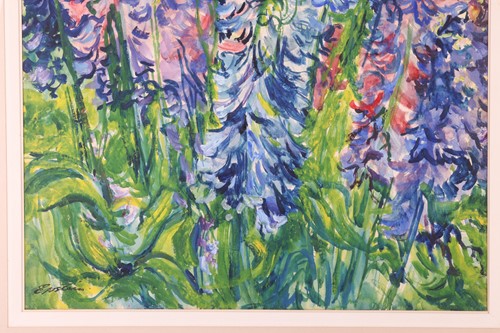 Lot 98 - Sir Jacob Epstein (1880 - 1959), Delphiniums,...