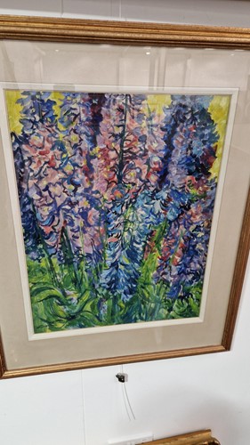 Lot 98 - Sir Jacob Epstein (1880 - 1959), Delphiniums,...