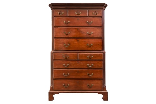 Lot 71 - A George III mahogany chest on chest with...