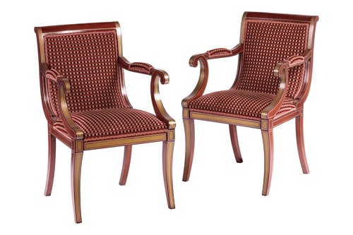 Lot 179 - A pair of 20th century mahogany effect Regency...