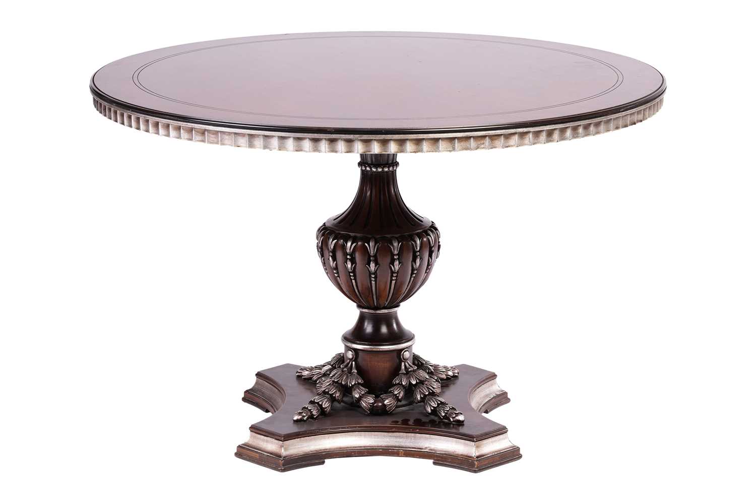 Lot 177 - A contemporary circular dining table with swag...