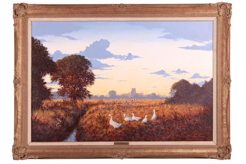 Lot 85 - Edward Hersey (b.1948), Dusk Landscape with...