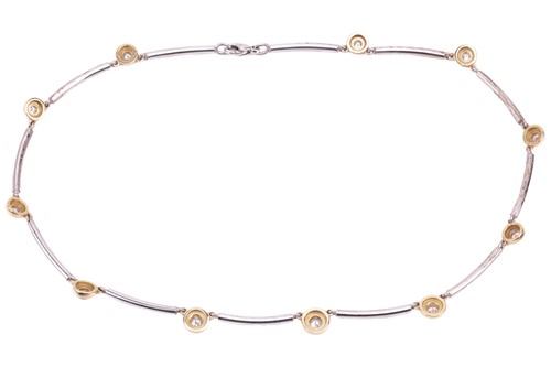 Lot 176 - A diamond-set link necklace, featuring eleven...