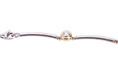 Lot 176 - A diamond-set link necklace, featuring eleven...