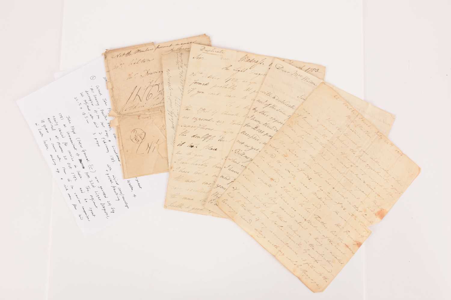 Lot 118 - Death in India - Two letters written by Sir...