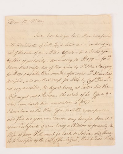 Lot 118 - Death in India - Two letters written by Sir...