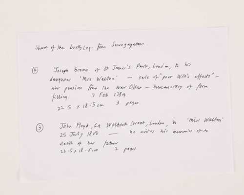 Lot 118 - Death in India - Two letters written by Sir...