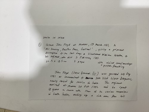 Lot 118 - Death in India - Two letters written by Sir...