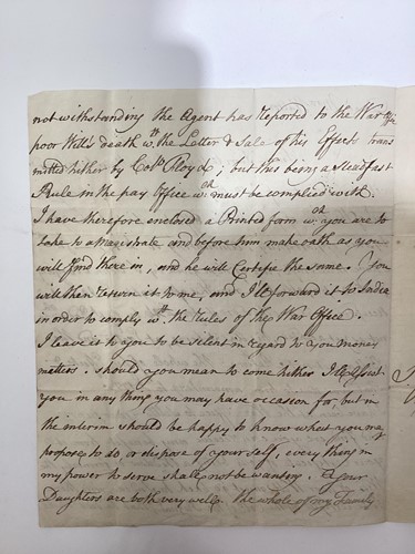 Lot 118 - Death in India - Two letters written by Sir...