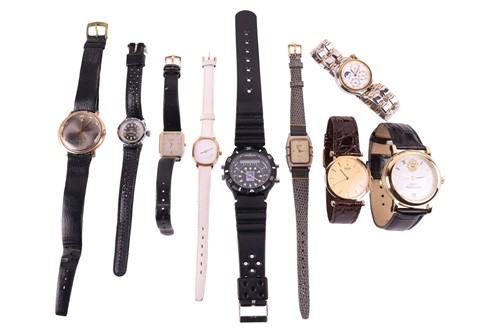 Lot 79 - A collection of nine wristwatches, featuring a,...