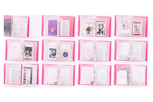 Lot 10 - A folder containing assorted signed celebrity...