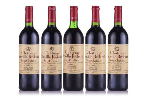 Lot 8 - Five Bottles of Chateau Leoville Poyferre 2eme...