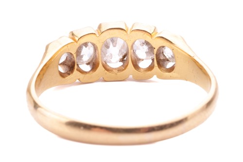 Lot 5 - An old cut diamond five stone ring, set with a...