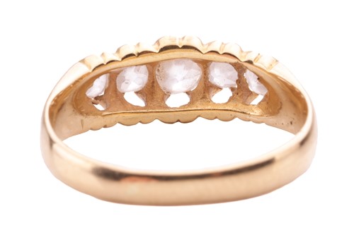 Lot 124 - An old-cut diamond five-stone ring, set with a...