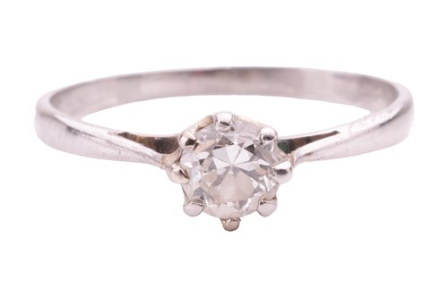 Lot 36 - A diamond solitaire ring, set with a round old-...