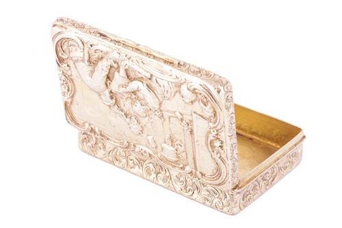 Lot 273 - A Victorian silver gilt rectangular cashew box,...