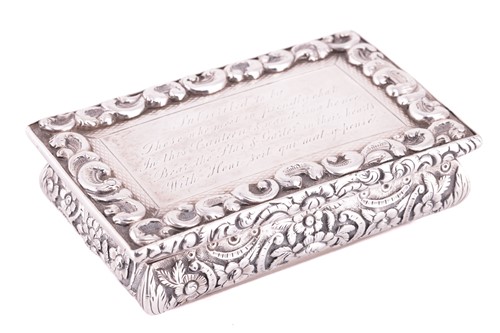 Lot 280 - A George IV silver snuff box with an...