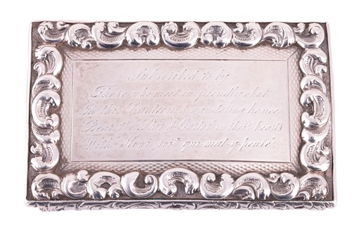 Lot 280 - A George IV silver snuff box with an...