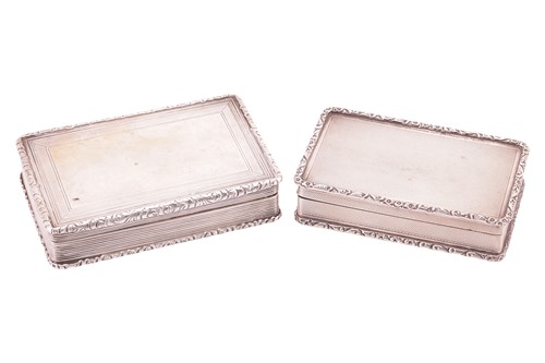 Lot A Victorian silver snuff box, rectangular with...