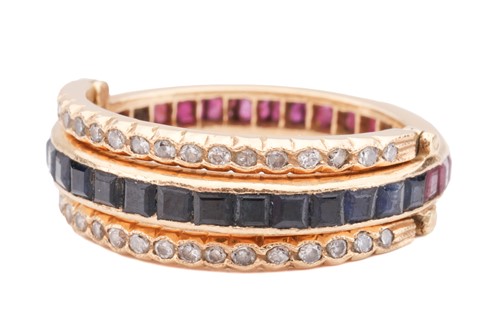 Lot 87 - A 'Day and Night' flip-over eternity ring,...