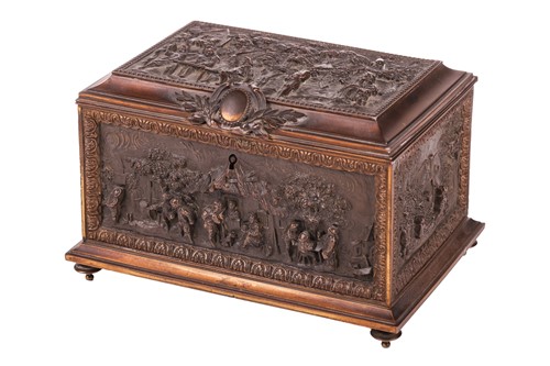 Lot 105 - A French late 19th century gilt and oxidized...