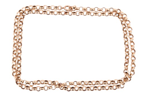 Lot 29 - A belcher link necklace in 9ct yellow gold,...