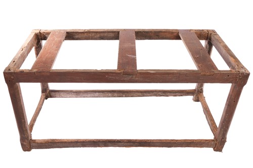 Lot 131 - A rustic oak rectangular tavern table,...