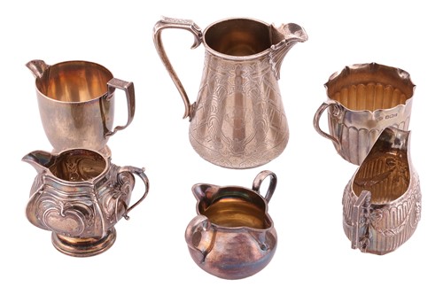 Lot 318 - A Victorian conical silver cream jug, London...