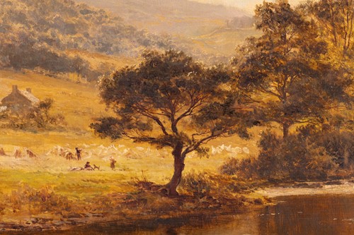 Lot 16 - R. Gallon (1845 - 1925), Landscape with a...