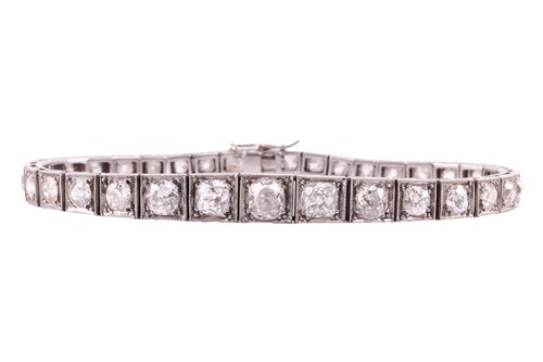 Lot 200 - An Art Deco diamond line bracelet circa 1920s,...