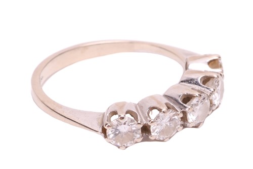 Lot 33 - A five-stone diamond ring, the five round...