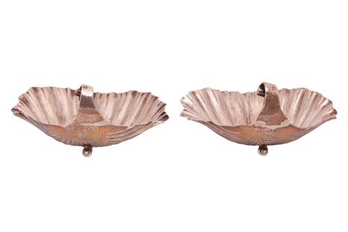 Lot 316 - A pair of Victorian silver scallop shell...