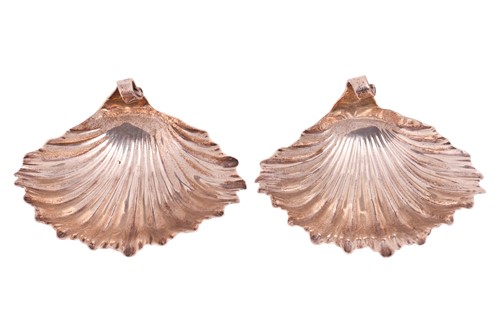 Lot 316 - A pair of  Victorian silver scallop shell...