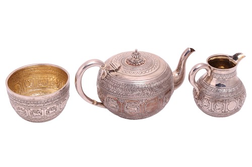 Lot 307 - A Victorian silver bachelor's three-piece...