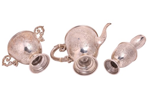 Lot 267 - A Victorian silver bachelor's coffee set, with...
