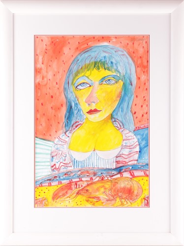 Lot 30 - John Bellany, (1942-2013), Woman with Lobster,...