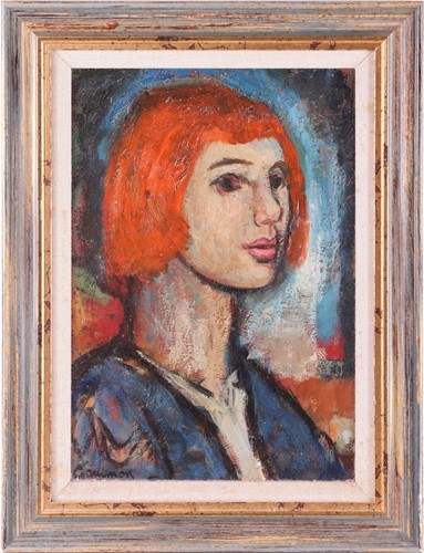 Lot 13 - Reg Gammon (1894-1997), 'Girl with Red Hair',...