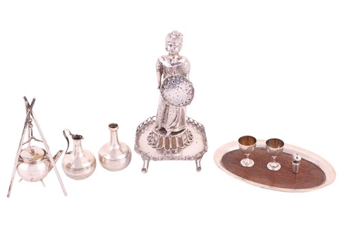 Lot 4 - A collection of silver miniatures including a...