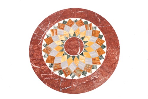 Lot 117 - A circular pietra dura pillar table, 20th...