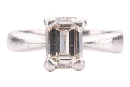 Lot 53 - A diamond solitaire ring, set with an...