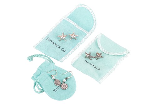 Lot 1 - Tiffany & Co. - three pairs of earrings; to...