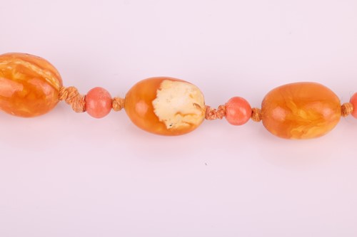 Lot 28 - Three beaded necklaces and a pair of matching...