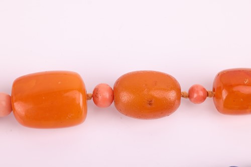 Lot 28 - Three beaded necklaces and a pair of matching...