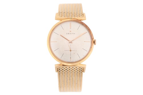 Lot 190 - A Zenith 18ct gold wristwatch, featuring a...